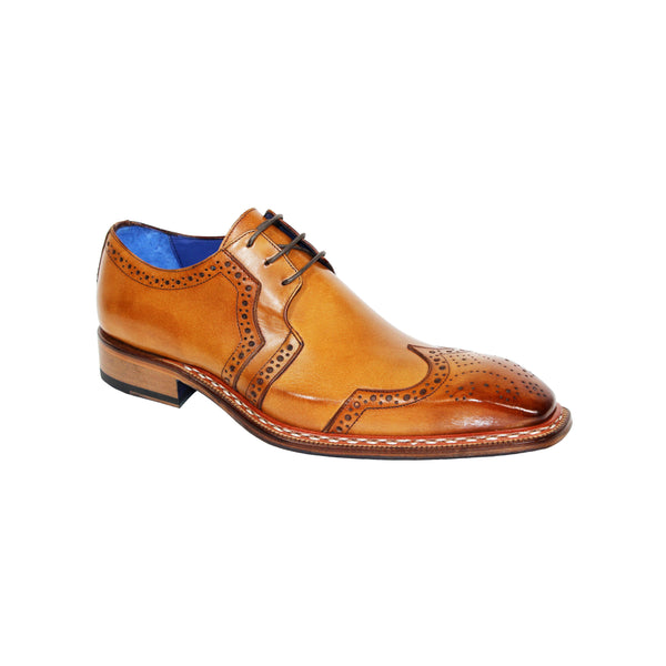 Emilio Franco Marco Men's Shoes Cognac Calf-Skin Leather Oxfords (EF1171)-AmbrogioShoes