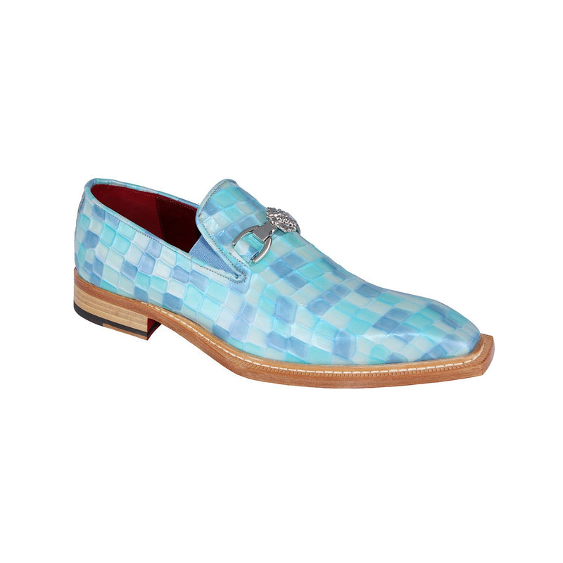 Emilio Franco Narciso Men's Shoes Multi L. Blue Patent Leather Multi Croco Print Loafers (EFC1021)-AmbrogioShoes