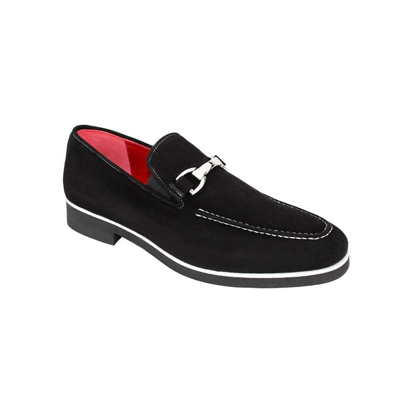 Emilio Franco Nino II Men's Shoes Black Suede Leather Loafers (EF1086)-AmbrogioShoes