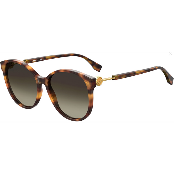 Fendi FF 0412/S Sunglasses Dark Havana / Brown Gradient Women's-AmbrogioShoes