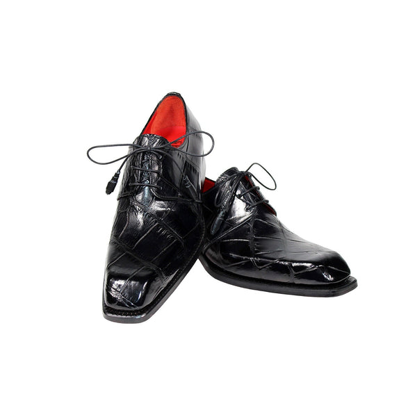 Fennix Alexander Men's Shoes Black Alligator Exotic Oxfords (FX1074)-AmbrogioShoes