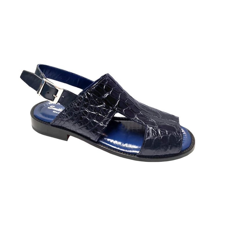 Fennix Diego Men's Shoes Navy Alligator Exotic Sandals (FX1078)-AmbrogioShoes