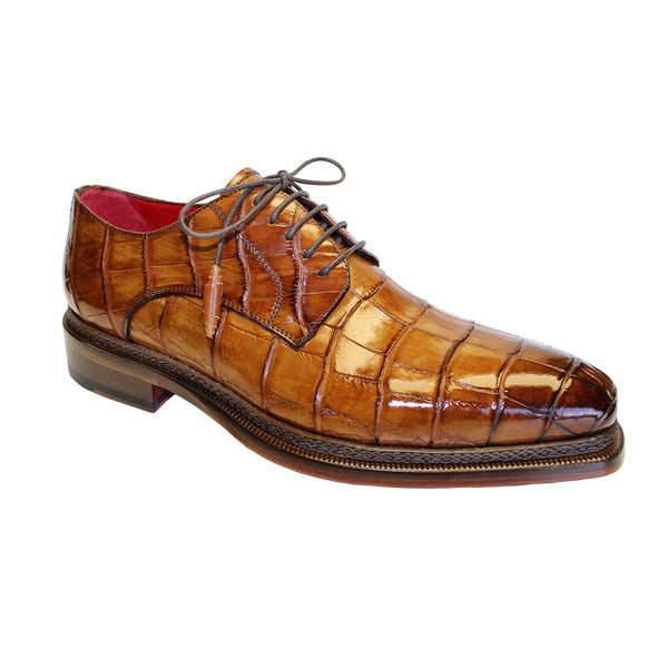 Fennix Gabriel Men's Shoes Cognac Alligator Exotic Oxfords (FX1021)-AmbrogioShoes
