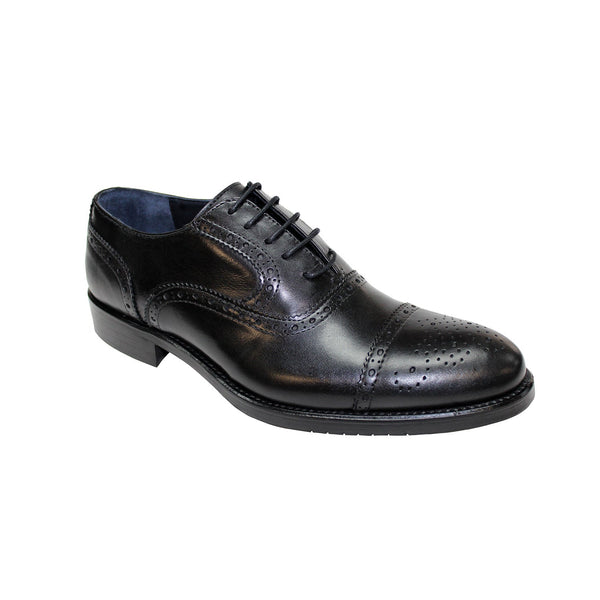 Firmani Paul Men's Shoes Black Calf-Skin Leather Oxfords (FIR1012)-AmbrogioShoes