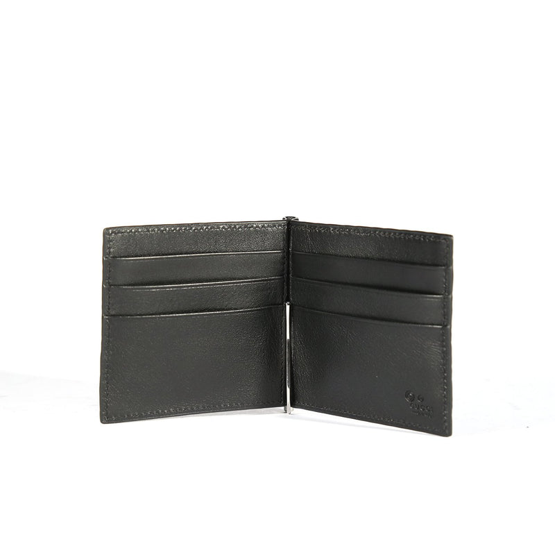 Gucci 544478 493075 Men's Black Micro Guccissima Leather Money Clip Wallet (GGMW2021)-AmbrogioShoes