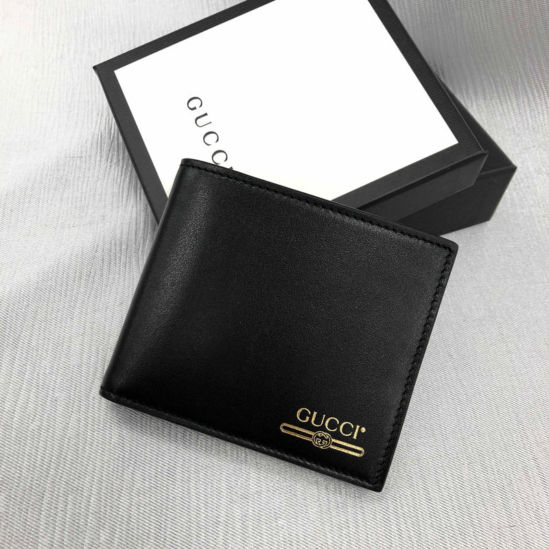Gucci 547585 0YA0G 1000 Men's Black Calf-Skin Leather GG Print Wallets (GGMW2025)-AmbrogioShoes