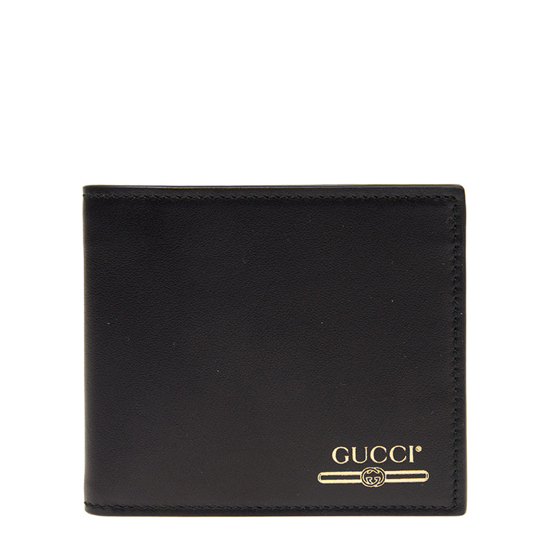 Gucci 547585 0YA0G 1000 Men's Black Calf-Skin Leather GG Print Wallets (GGMW2025)-AmbrogioShoes