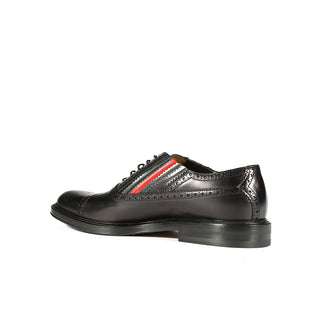 Gucci 547592 0GQ30 1078 Black Calf-Skin Leather Cap-Toe Oxfords (GGM1719)-AmbrogioShoes