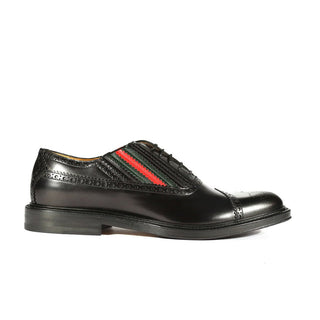 Gucci 547592 0GQ30 1078 Black Calf-Skin Leather Cap-Toe Oxfords (GGM1719)-AmbrogioShoes