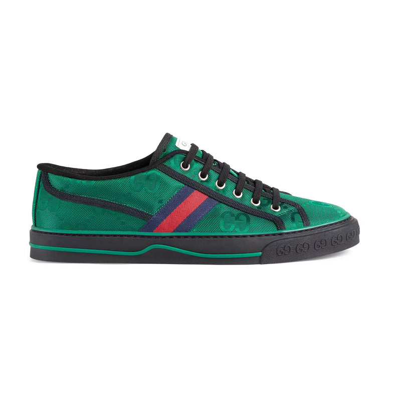 Gucci 675111 H9H70 3260 Off The Grid Men's Shoes Green Recycled Fabric Tennis 1977 Sneakers (GGM1734)-AmbrogioShoes