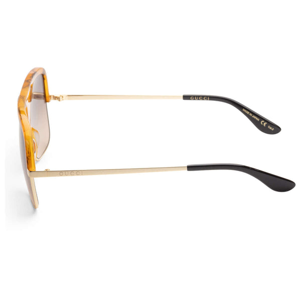 Gucci Aviator-Frame Metal / Acetate Sunglasses GG0478S-003 Women's-AmbrogioShoes