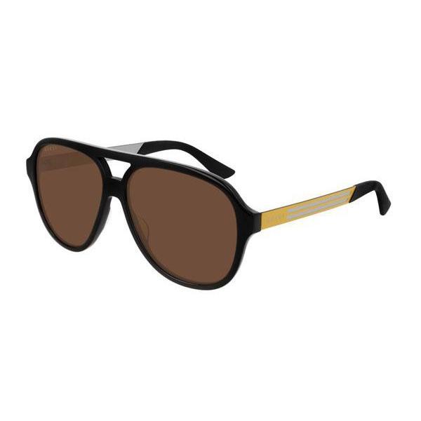 Gucci GG0688S Sunglasses Black / Brown-AmbrogioShoes