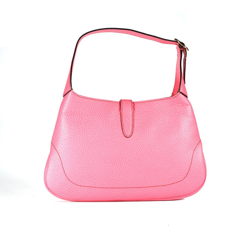 Gucci Jackie 002058-137335 Womens Pink Calf-Skin Leather Handbag (GG2058)-AmbrogioShoes
