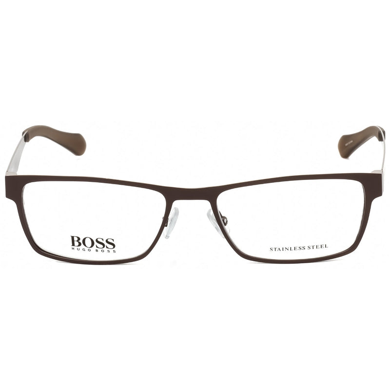 Hugo Boss 0873 Eyeglasses Matte Brown Grey / Clear Lens-AmbrogioShoes