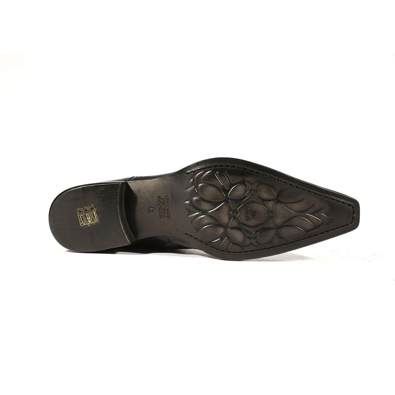 Jo Ghost 2379 Men's Shoes Burgundy Lizard Print / Calf-Skin Leather Boots (JG5254)-AmbrogioShoes