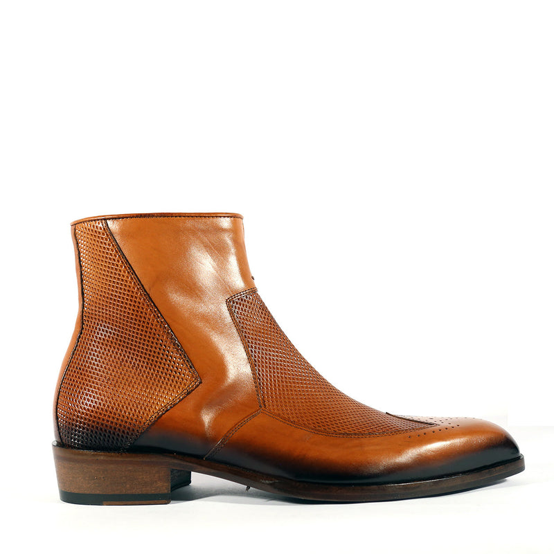 Jo Ghost 2516 Men's Shoes Cognac Laser Cut / Calf-Skin Leather