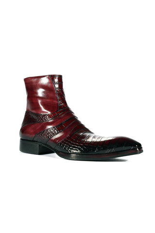 Jo Ghost 2727 BIS Crocodile Print / Buffalo Leather Ankle Boots (JG5302)-AmbrogioShoes