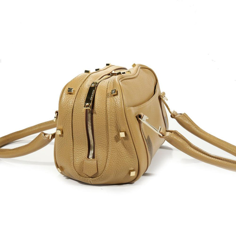 Lowe Valentini Beige Deer Skin Leather Handbag Satchel (LV2517)-AmbrogioShoes