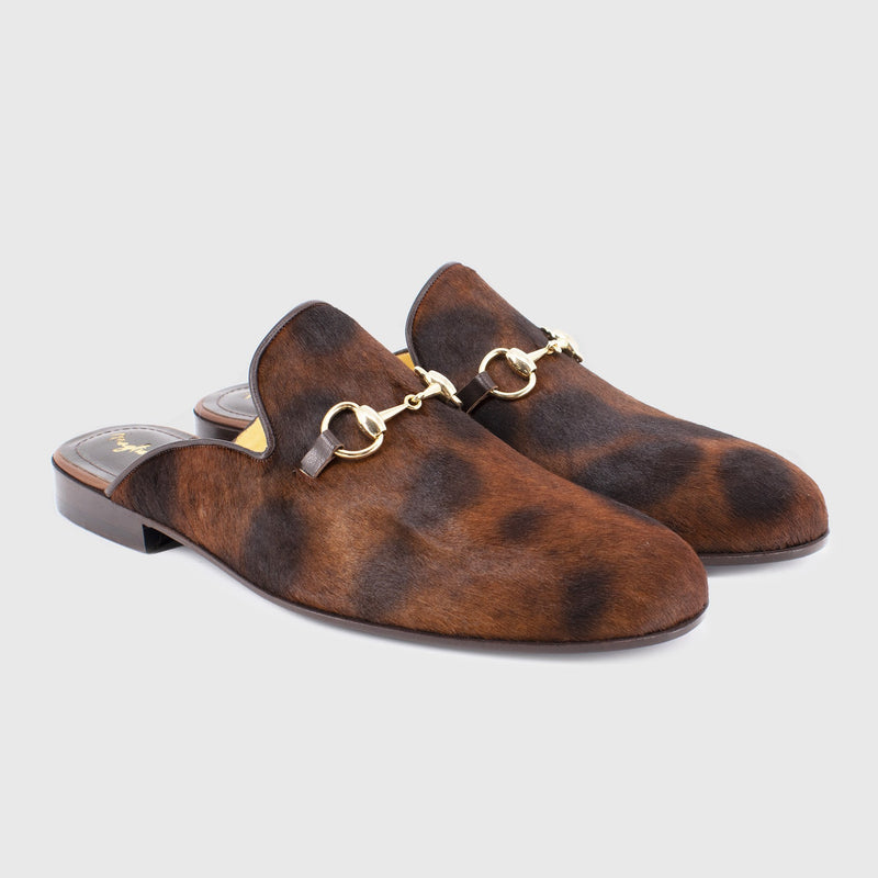 Maglieriapelle Burdur Men's Shoes Fox Cavallino Leather Slip-On Horsebit Sandals (MG1314)-AmbrogioShoes