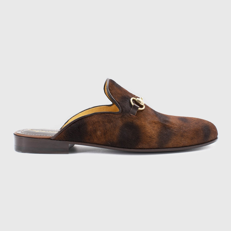Maglieriapelle Burdur Men's Shoes Fox Cavallino Leather Slip-On Horsebit Sandals (MG1314)-AmbrogioShoes