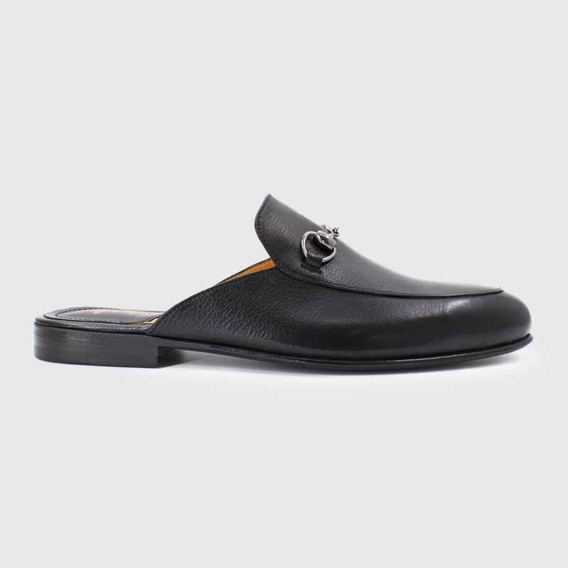 Maglieriapelle Kars Men's Shoes Black Calf-Skin Leather Horsebit Sandals (MG1316)-AmbrogioShoes