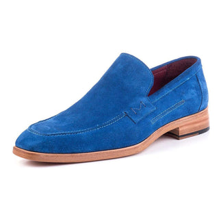 Maglieriapelle Men's Designer Shoes Blue Alacati Suede Loafers (MGS1168)-AmbrogioShoes