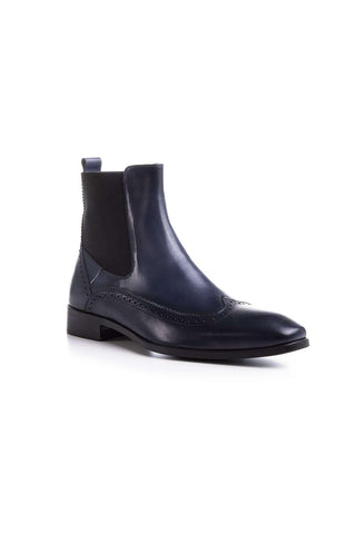Maglieriapelle Men's Designer Shoes Blue Navy Tepekoy Leather Boots (MGS1068)-AmbrogioShoes