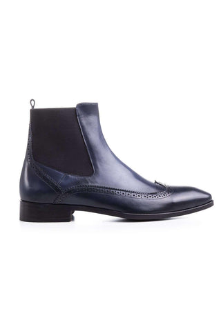 Maglieriapelle Men's Designer Shoes Blue Navy Tepekoy Leather Boots (MGS1068)-AmbrogioShoes