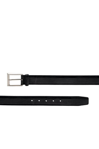 Magnanni 1166 Men's Black Exotic Tejulington Lizard Belt (MAGB1044)-AmbrogioShoes