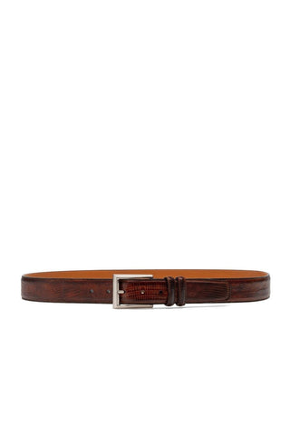 Magnanni 1166 Men's Cognac Exotic Tejulington Lizard Belt (MAGB1045)-AmbrogioShoes
