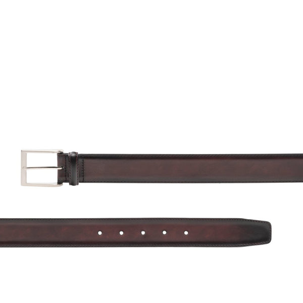 Magnanni 1177 Viento Men's Wind Burgundy Patina Calf-Skin Leather Belt (MAGB1008)-AmbrogioShoes