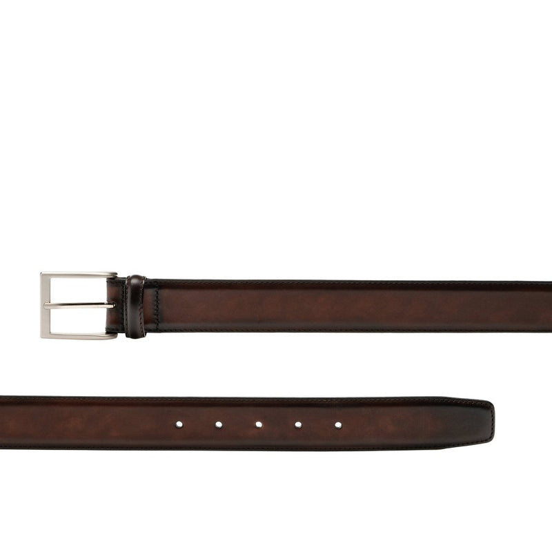 Magnanni 1177 Viento Men's Wind Medium Brown Patina Calf-Skin Leather Belt (MAGB1005)-AmbrogioShoes