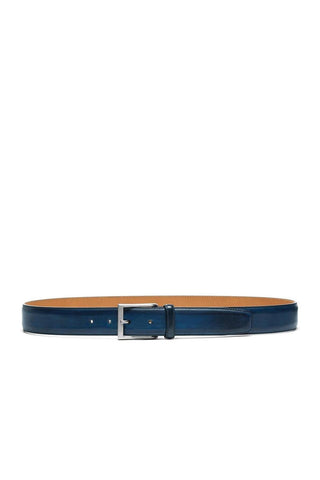Magnanni 1177 Viento Men's Wind Royal Blue Patina Calf-Skin Leather Belt (MAGB1007)-AmbrogioShoes