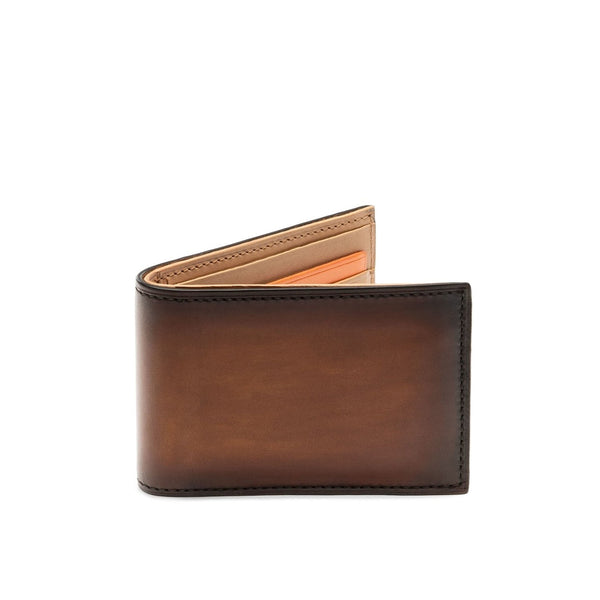 Magnanni 1285 Men's Brown Cuero Calf-Skin Leather Slim Fold Wallet (MAW1000)-AmbrogioShoes
