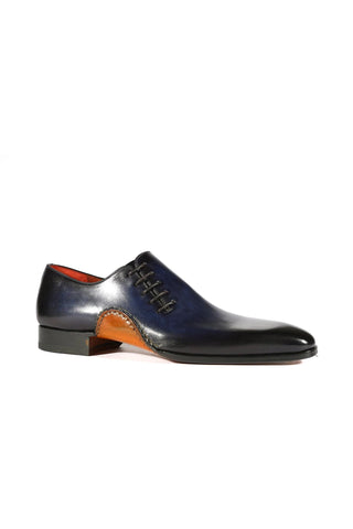 Magnanni 15024 Abrahan Wind Navy Calf-Skin Leather Whole-Cut Oxfords (MAGS1001)-AmbrogioShoes