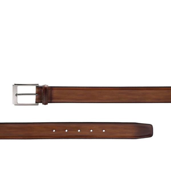 Magnanni 1552 Vega Men's Brown Cuero Arcade Patina Calf-Skin Leather Belt (MAGB1017)-AmbrogioShoes