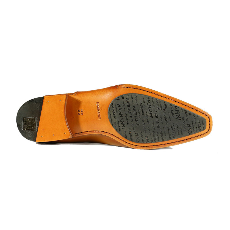Magnanni 20120 Sanchez II Men's Shoes Brown & Lemon Grabado Print / Calf-Skin Leather Oxfords (MAGS1092)-AmbrogioShoes