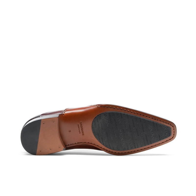 Magnanni 20120 Sanchez II Men's Shoes Two-Tone Brown Grabado Print / Calf-Skin Leather Oxfords (MAG1004)-AmbrogioShoes