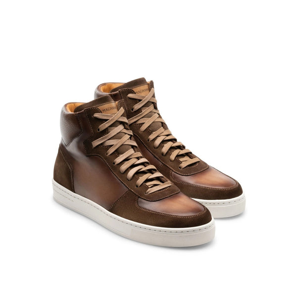 Magnanni 22480 Rubio Men's Shoes Torba Calf-Skin Leather Casual High-Top Sneakers (MAGS1105)-AmbrogioShoes