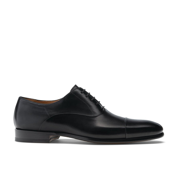 Magnanni 23192 Segovia Men's Shoes Brooklyn Black Calf-Skin Leather Cap-Toe Oxfords (MAG1034)-AmbrogioShoes