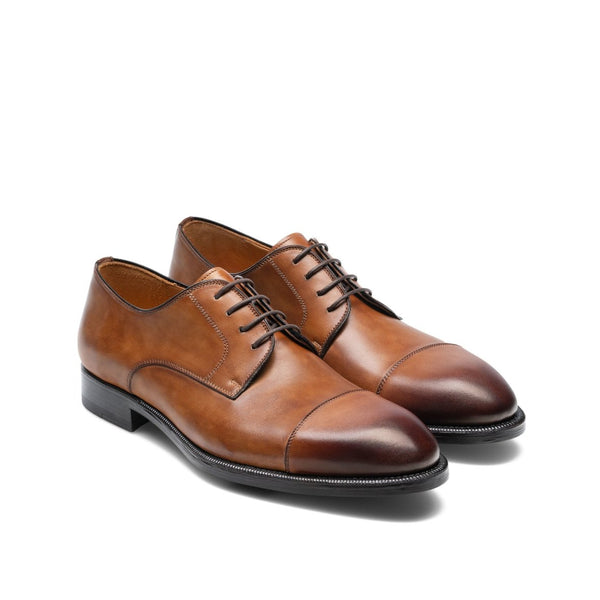 Magnanni 23309 Harlan Men's Shoes Brown Tabaco Calf-Skin Leather Derby Oxfords (MAG1042)-AmbrogioShoes