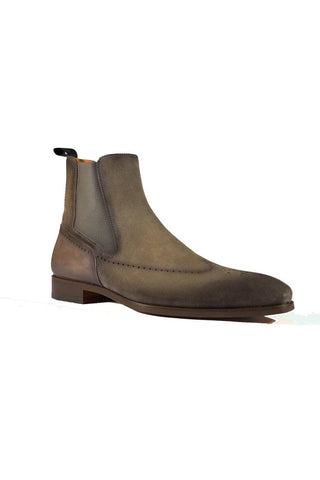 Magnanni 23501 Safari Gray Suede / Patina Leather Chelsea Boots (MAGS1086)-AmbrogioShoes