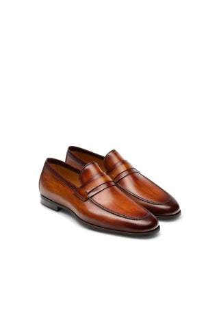 Magnanni 23822 Daniel Brown Calf-Skin Leather Penny Loafers (MAGS1008)-AmbrogioShoes