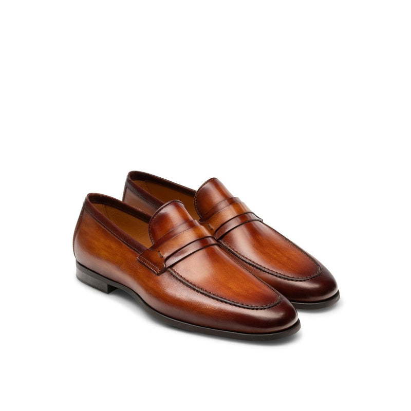 Magnanni 23822 Daniel Men's Shoes Brown Calf-Skin Leather Penny Loafers (MAG1008)-AmbrogioShoes