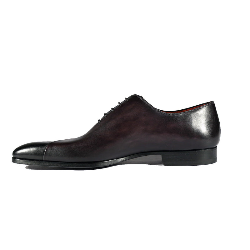 Magnanni 23869 Men's Shoes Black & Gray Patina Leather Dress Oxfords (MAGS1088)-AmbrogioShoes