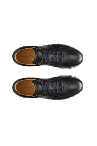 Magnanni 23961 Arco Black Leather Casual Sneakers (MAGS1103)-AmbrogioShoes