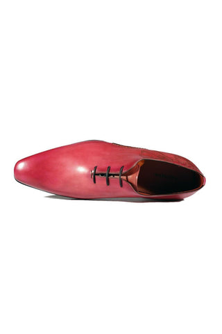 Magnanni 24140 Flamenco Pink Patina Leather Whole-Cut Oxfords (MAGS1096)-AmbrogioShoes