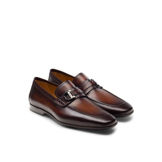Magnanni 24379 Raso Brown Calf-Skin Leather Slip-On Penny Loafers (MAGS1079)-AmbrogioShoes