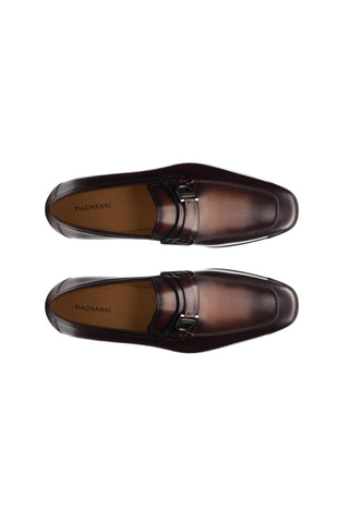 Magnanni 24379 Raso Brown Calf-Skin Leather Slip-On Penny Loafers (MAGS1079)-AmbrogioShoes
