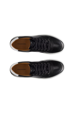 Magnanni 24425 Griffith Lo Black Calf-Skin Leather Casual Sneakers (MAGS1084)-AmbrogioShoes
